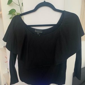 Black long sleeve off the shoulder top
